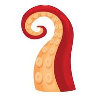 Red octopus tentacle curling in a spiral shape vector