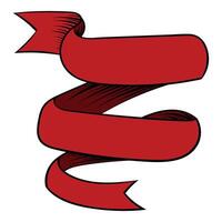 Red ribbon waving and twisting showing a festive celebration vector