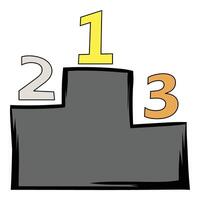 Winners podium showing first, second and third place vector