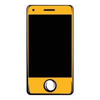 Yellow smartphone with blank screen displaying mobile technology vector