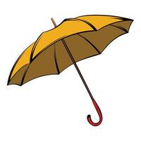 Yellow umbrella protecting from rain, classic design and bright color vector