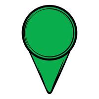 Green location pin icon showing a place on map vector