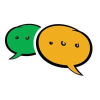Two speech bubbles showing ongoing communication and dialogue vector
