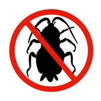 This visual depicts a cockroach symbol with a prohibition sign, promoting pest control methods vector