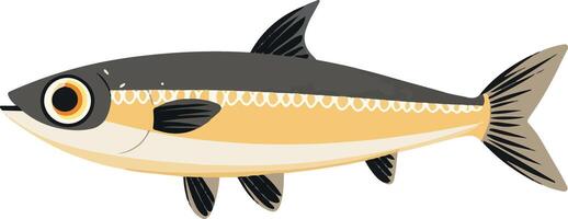 adorable cute simple minnow clipart vector