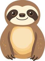 cute simple three toed sloth clipart vector