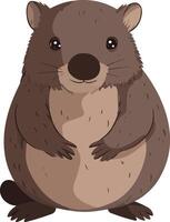 cute simple wombat clipart vector