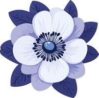 cute simple anemone clipart vector