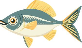 adorable cute simple bony fish clipart vector