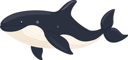adorable cute simple bowhead whale clipart vector