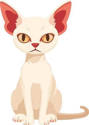cute simple Devon Rex clipart