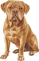 adorable cute simple Dogue de Bordeaux clipart vector