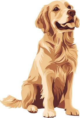 sweet cute simple Golden Retriever clipart