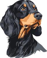 sweet cute simple Gordon Setter clipart vector