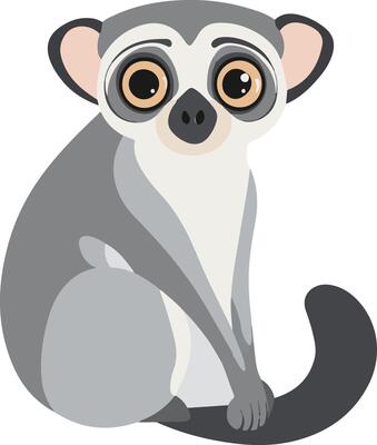 sweet cute simple loris clipart