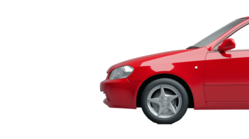 Side view of red car, isolated on transparent background png