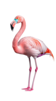 Beautiful pink flamingo with elegant posture, isolated on a transparent background png