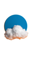 Cloud with blue sky backdrop floating on transparent background png