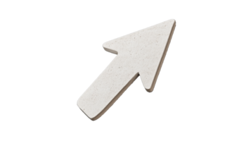 branco pedra seta apontando para cima com texturizado superfície em transparente fundo png