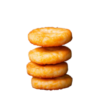Stack of round crispy crackers on transparent background png