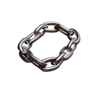 Metallic interlocking chain link with industrial design isolated on transparent background png