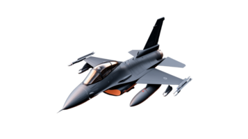 Fighter jet airplane model with sleek design on transparent background png