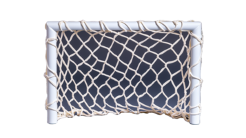 Soccer goal net with white frame isolated on transparent background png