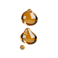 Golden liquid droplets falling on transparent background png