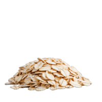 Pile of raw oats scattered naturally on transparent background png