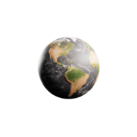 View of planet Earth showing the Americas on transparent background png