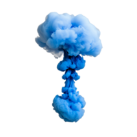 Blue ink cloud forming abstract shape on transparent background png