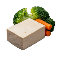 Tofu block with mixed vegetables on transparent background png