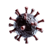 3D render of virus cell with spikes on transparent background png