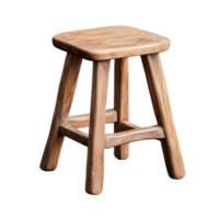 Simple wooden stool on transparent background png