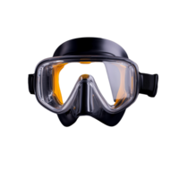 Black scuba diving mask on transparent background png