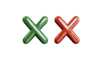 Green and red check marks on transparent background png