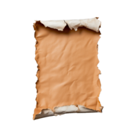 Old brown paper sheet with ripped edges on transparent background png