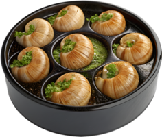 Delectable Escargot in Creamy Garlic Sauce for Entertaining. . png