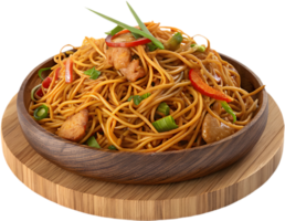Authentic Chinese Chow Mein Illustration for Culinary Projects. . png