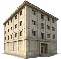 Sleek Architectural Clipart of Raw Concrete Building with Minimalist Style. . png