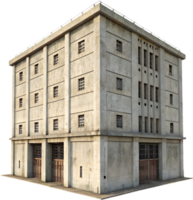 Modern Raw Concrete Building Clipart Featuring Minimalist Design Aesthetics. . png