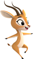 Joyful Antelope Dancing in Clipart for Fun Invitations. . png