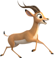 Energetic Cartoon Antelope Running in Clipart for Creative Works. . png