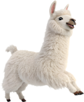 Joyful Kawaii Llama Running Clipart for Creative Digital Invitations. . png