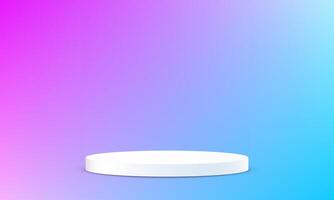 Pink and blue background 3d with white podium. 3D abstract studio room with pedestal podium. Space for selling products on the website. vector