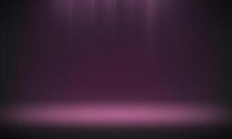 Empty Black, purple and pink studio background. Abstract gradient black background. black and pink wall room with spotlights. Space for selling products on the website. illustration. vector