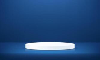 Blue gradient color background. Blue background 3d with white podium. 3D abstract studio room with pedestal podium. Space for selling products on the website. illustration. vector