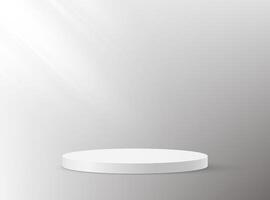 Gray background 3d with white podium. 3D abstract studio room with pedestal podium. Space for selling products on the website. illustration. vector