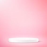 Pink background 3d with white podium. 3D abstract studio room with pedestal podium. Space for selling products on the website. illustration. vector