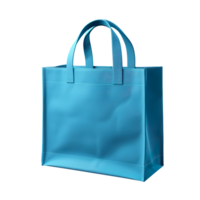 blue canvas shopping bag isolated on transparent background png